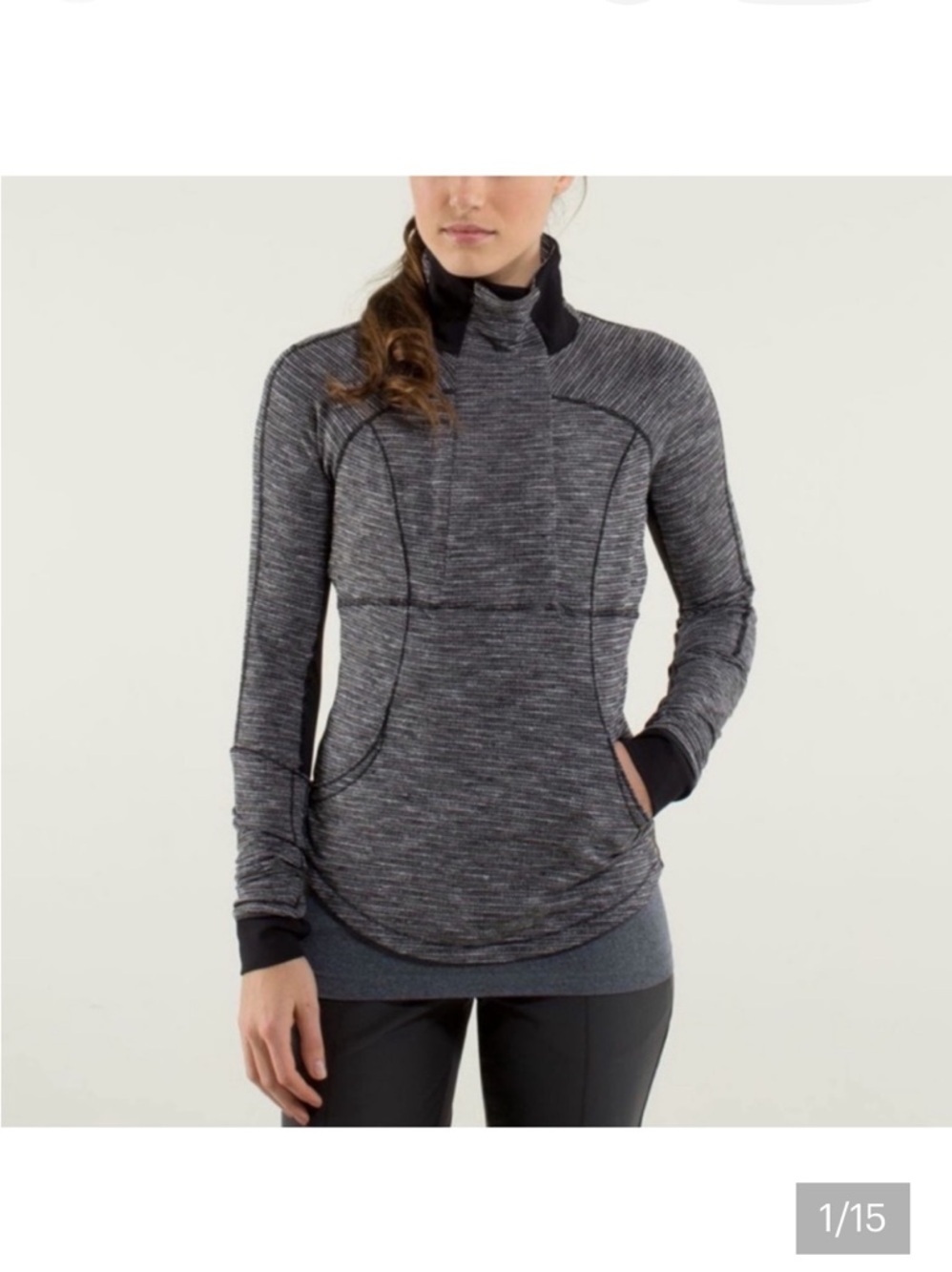 Lululemon Base Runner 1/2 Zip Pique Black pullover
$98 casual active spring